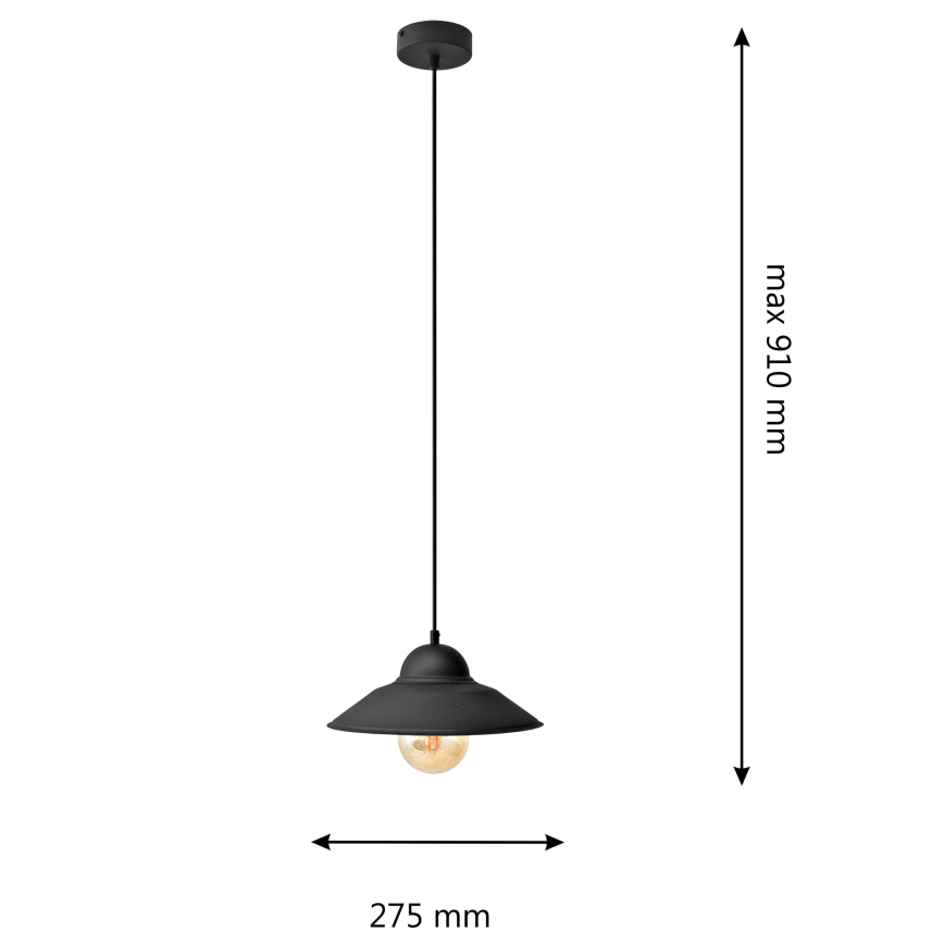 Підвісна люстра SORAPIS 1xE27/15W/230V чорний