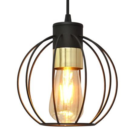 Підвісна люстра STARLIGHT 1xE27/15W/230V чорний/золотий