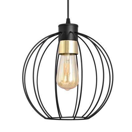 Підвісна люстра STARLIGHT 1xE27/15W/230V чорний/золотий