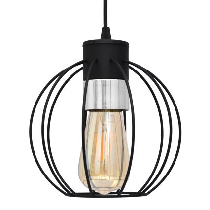 Підвісна люстра STARLIGHT 1xE27/15W/230V чорний/срібний