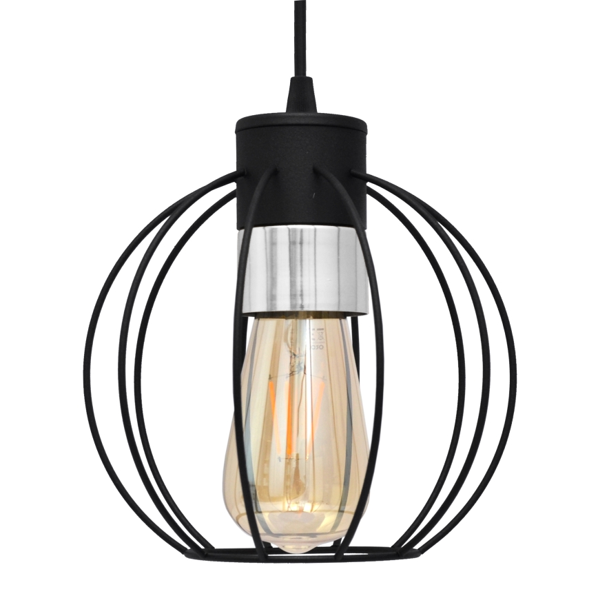 Підвісна люстра STARLIGHT 1xE27/15W/230V чорний/срібний