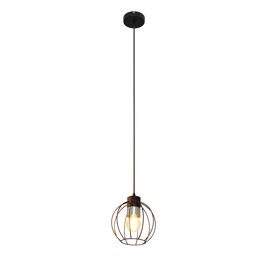 Підвісна люстра STARLIGHT 1xE27/15W/230V чорний/срібний