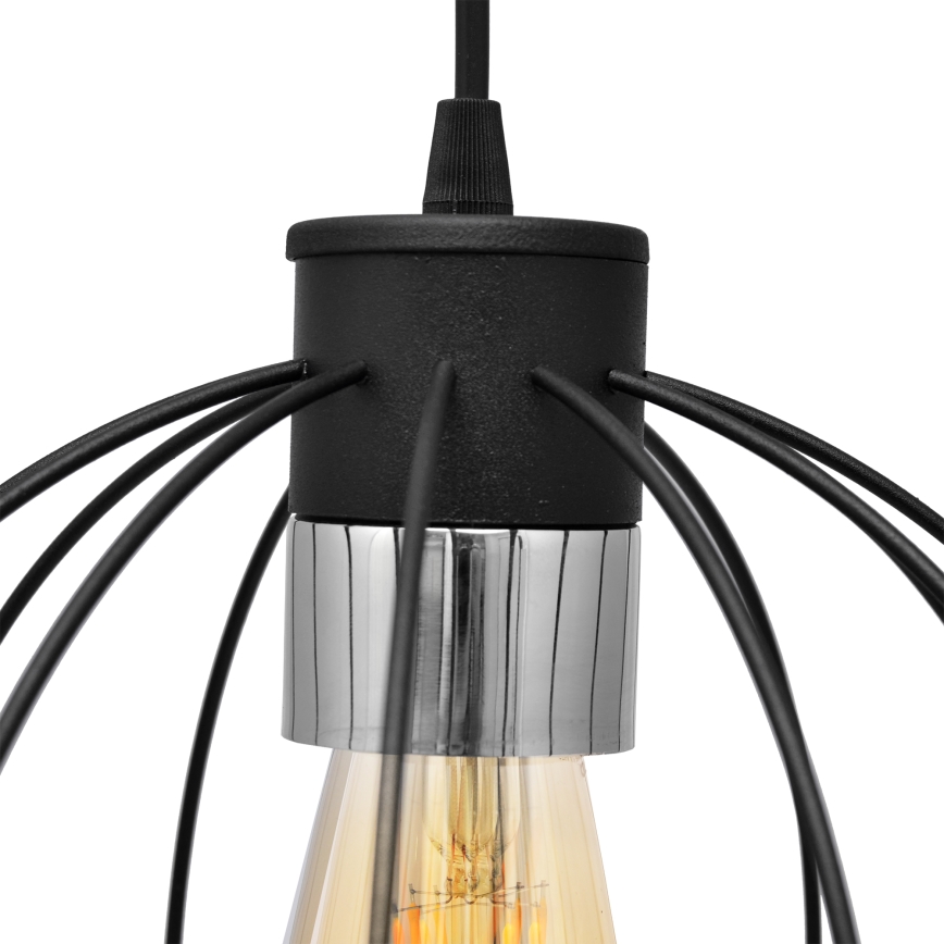 Підвісна люстра STARLIGHT 1xE27/15W/230V чорний/срібний