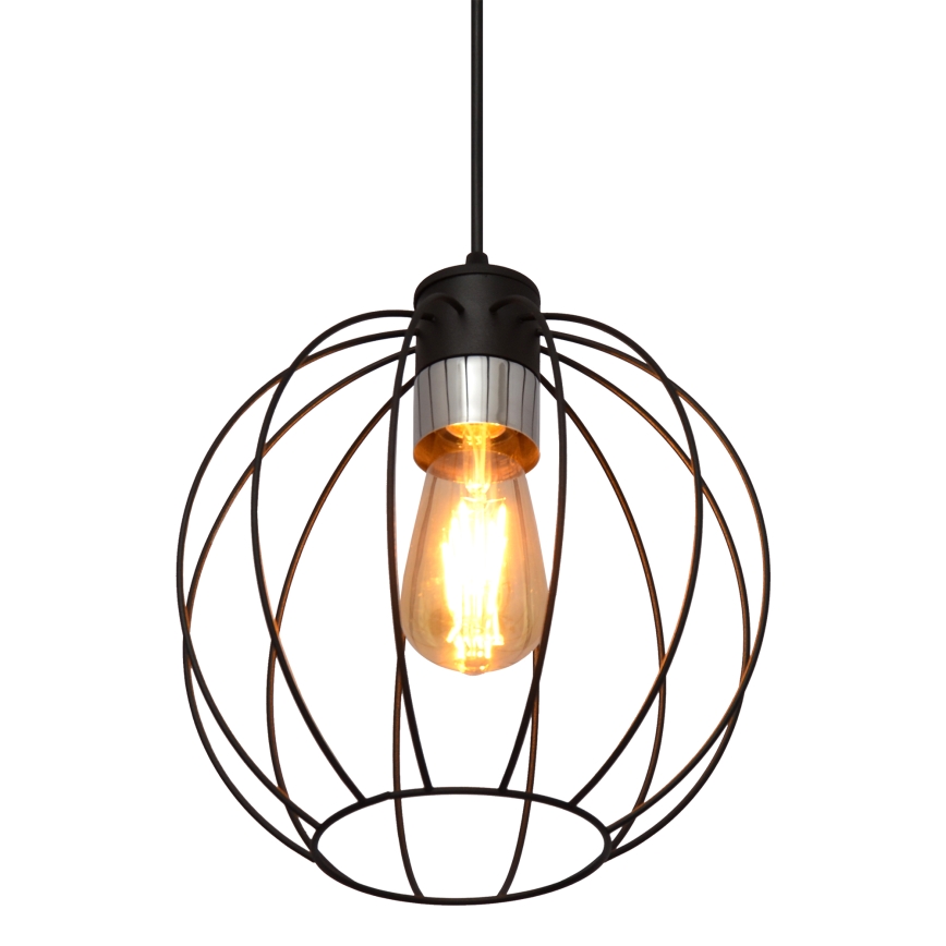 Підвісна люстра STARLIGHT 1xE27/15W/230V чорний/срібний