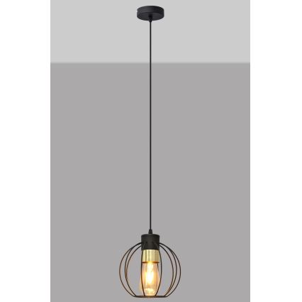 Підвісна люстра STARLIGHT 1xE27/15W/230V чорний/золотий