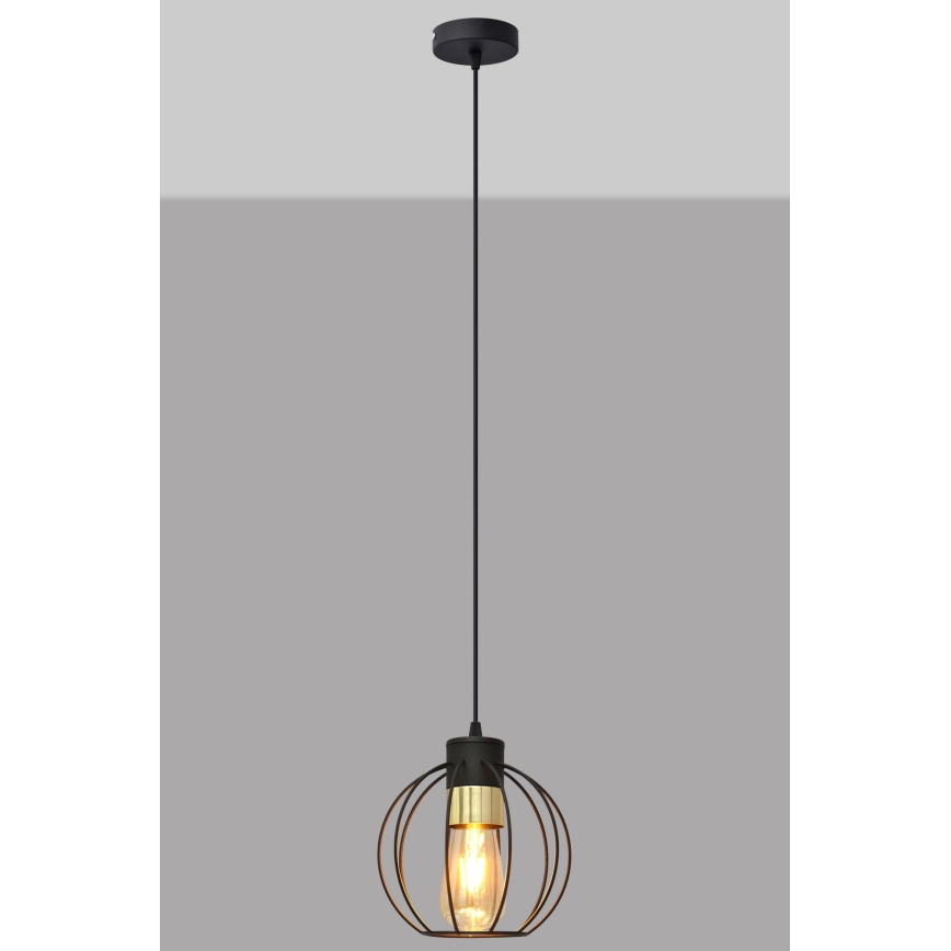 Підвісна люстра STARLIGHT 1xE27/15W/230V чорний/золотий