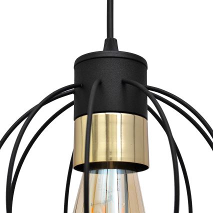 Підвісна люстра STARLIGHT 1xE27/15W/230V чорний/золотий