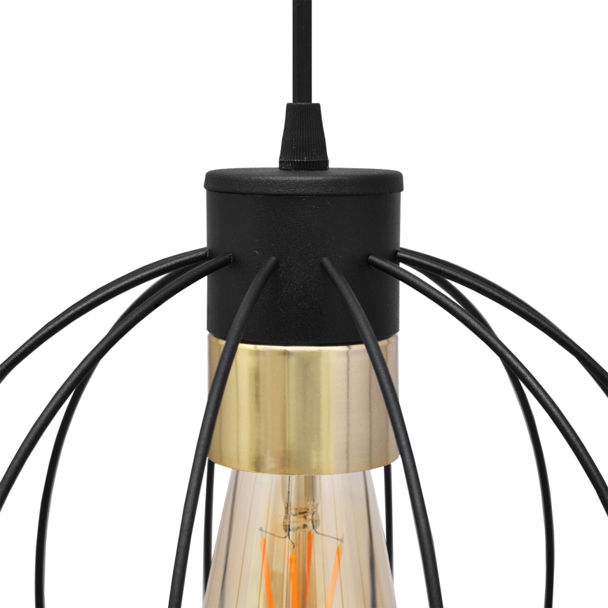 Підвісна люстра STARLIGHT 1xE27/15W/230V чорний/золотий