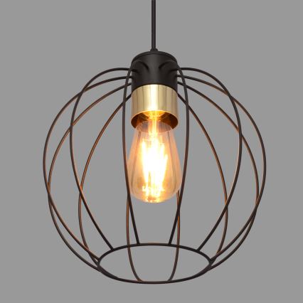 Підвісна люстра STARLIGHT 1xE27/15W/230V чорний/золотий