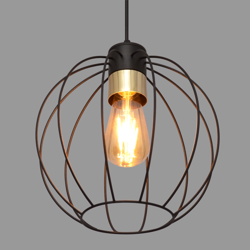 Підвісна люстра STARLIGHT 1xE27/15W/230V чорний/золотий
