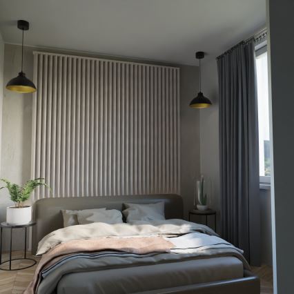 Підвісна люстра SVEN 1xE27/15W/230V чорний/золотий