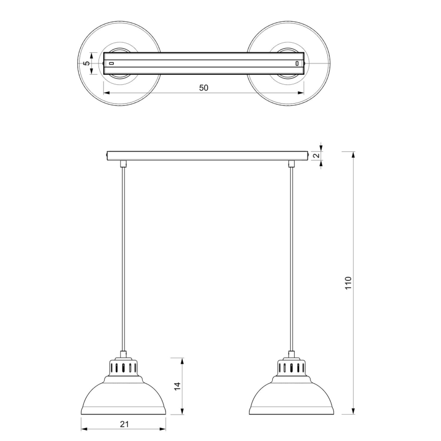 Підвісна люстра SVEN 2xE27/15W/230V червоний