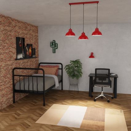 Підвісна люстра SVEN 3xE27/15W/230V червоний