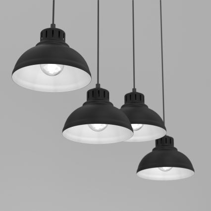 Підвісна люстра SVEN 4xE27/15W/230V чорний