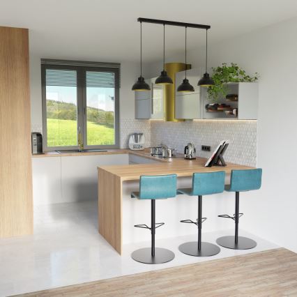 Підвісна люстра SVEN 4xE27/15W/230V чорний/золотий