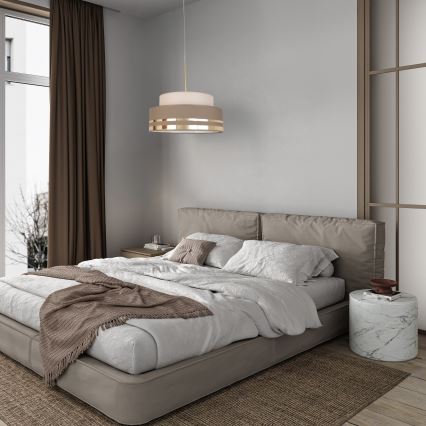 Підвісна люстра TAMI 1xE27/60W/230V діаметр 40 см бежевий/коричневий/золотий