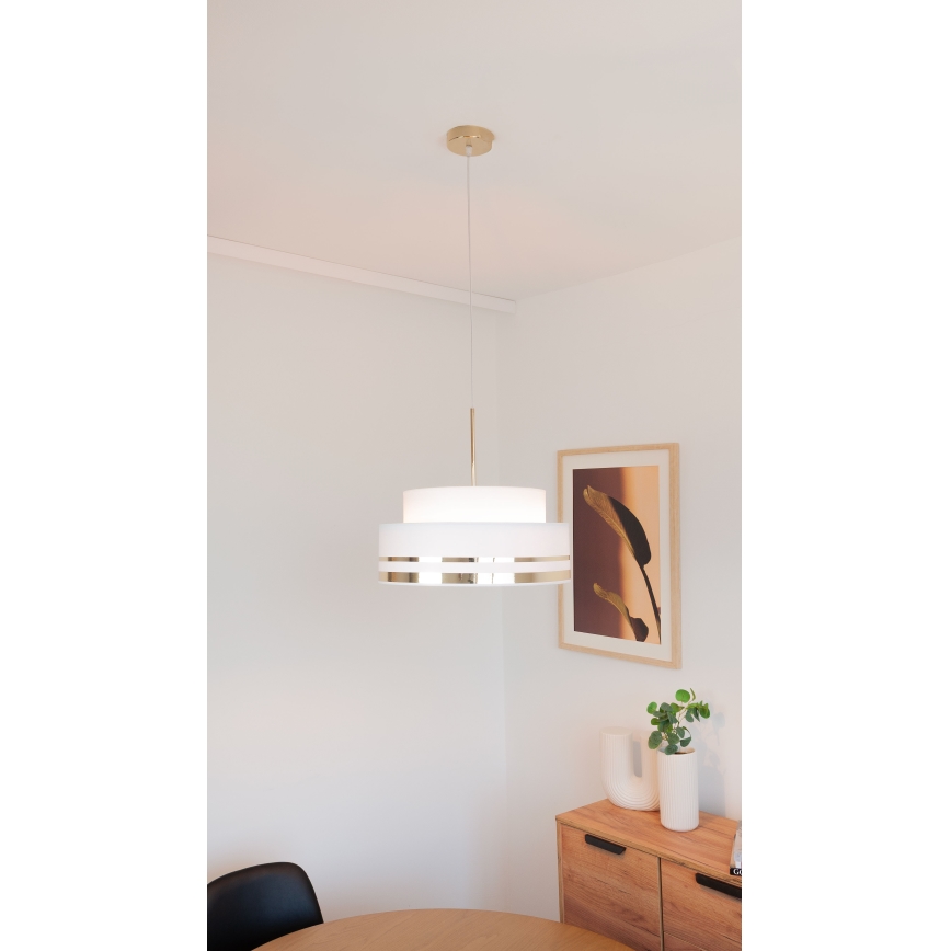 Підвісна люстра TAMI 1xE27/60W/230V кремовий/золотий