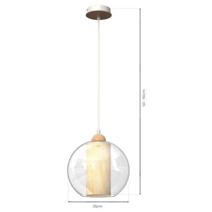 Підвісна люстра TELA 1xE27/60W/230V діаметр 25 cm