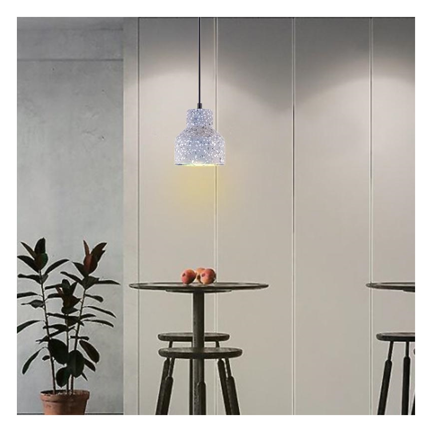 Підвісна люстра TERRAZZO 1xE27/60W/230V діаметр 12 см сірий