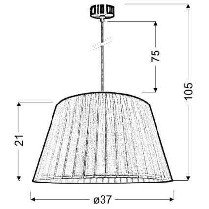 Підвісна люстра TIZIANO 1xE27/60W/230V сірий