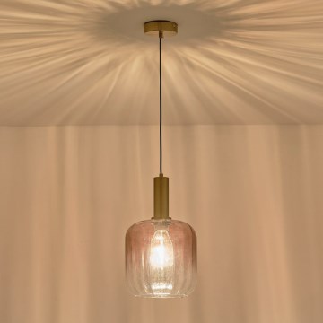 Підвісна люстра TOPAZ 1xE27/15W/230V червоний/димчастий діаметр 20 см