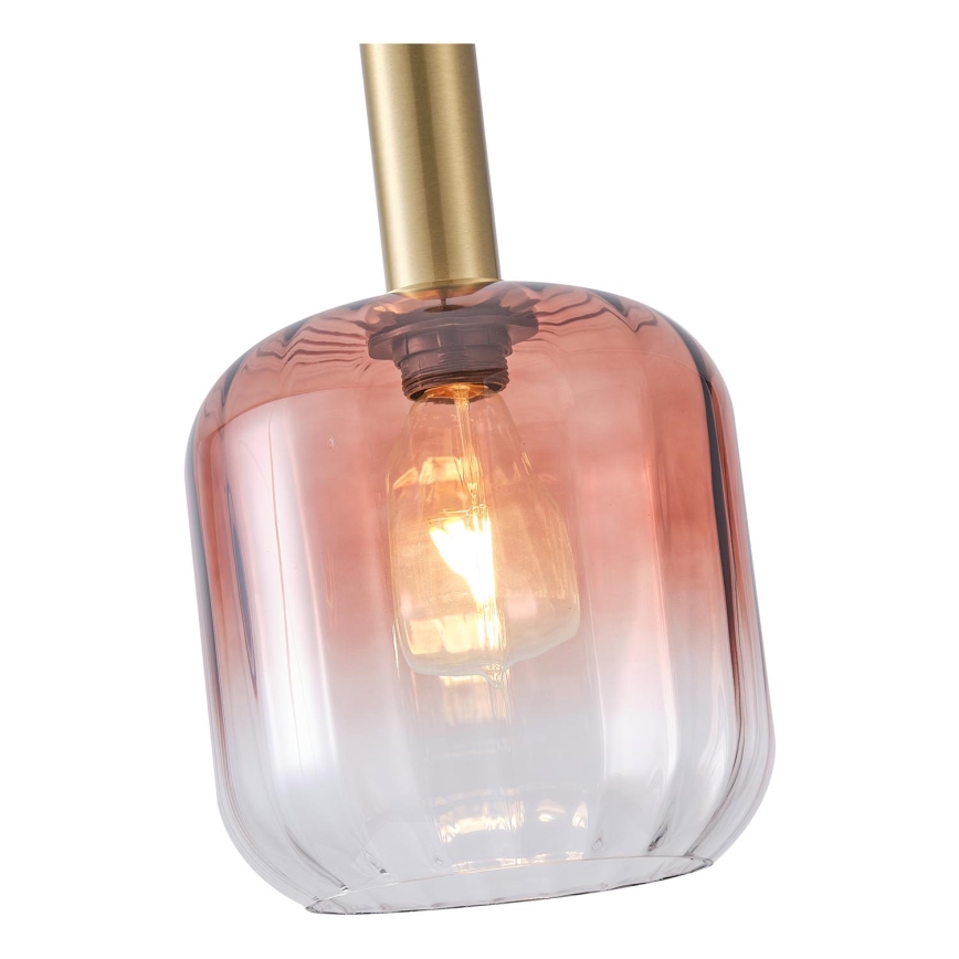 Підвісна люстра TOPAZ 1xE27/15W/230V червоний/димчастий діаметр 20 см