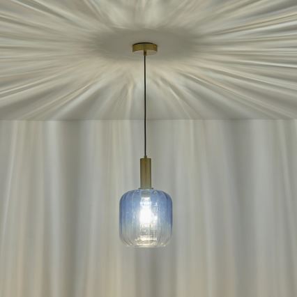 Підвісна люстра TOPAZ 1xE27/15W/230V синій/димчастий діаметр 20 см