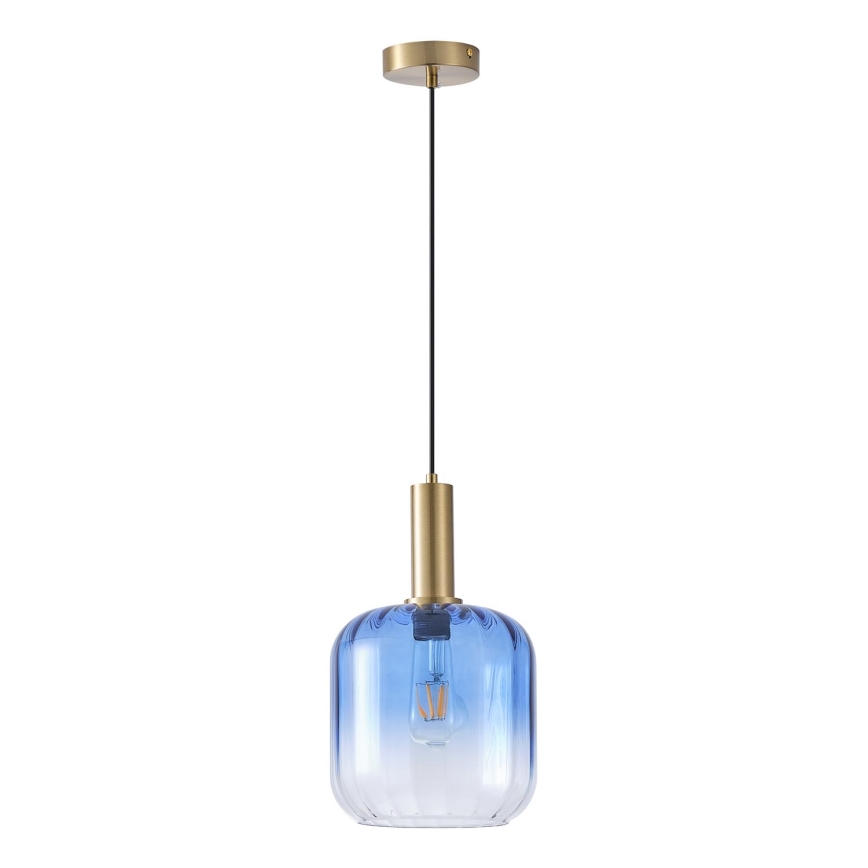 Підвісна люстра TOPAZ 1xE27/15W/230V синій/димчастий діаметр 20 см