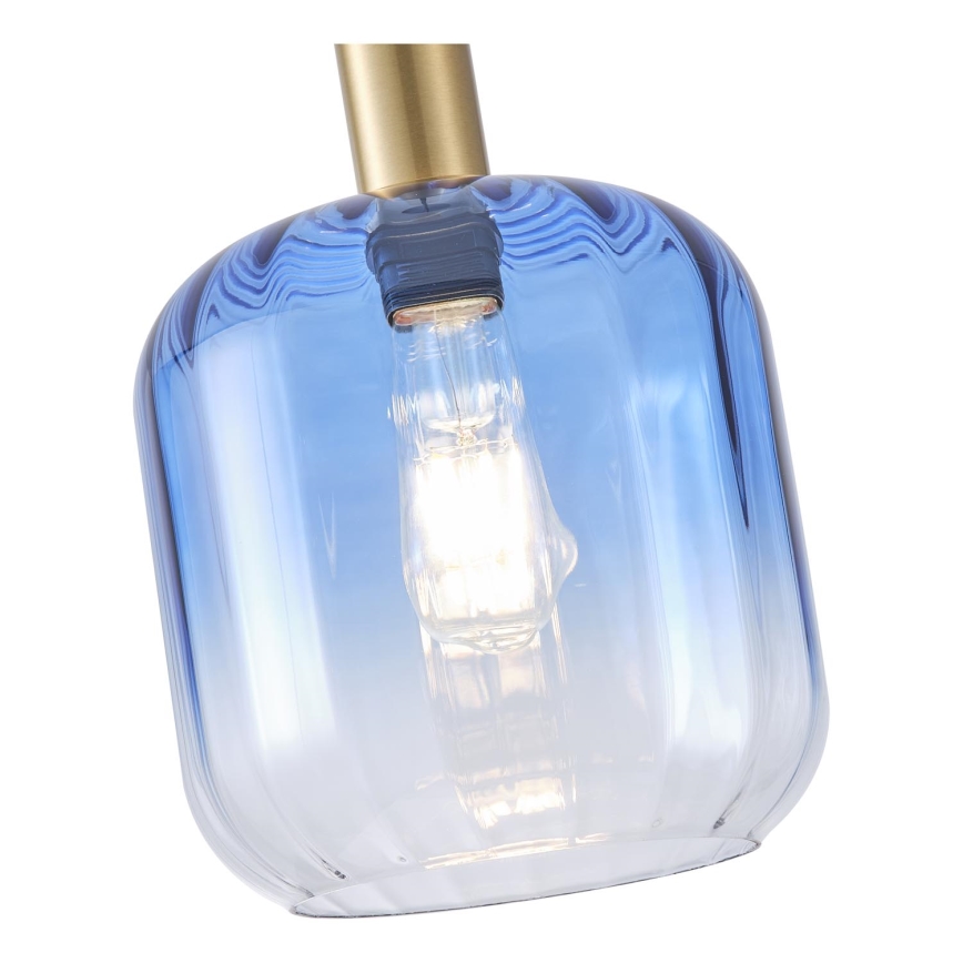 Підвісна люстра TOPAZ 1xE27/15W/230V синій/димчастий діаметр 20 см