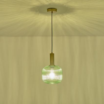 Підвісна люстра TOPAZ 1xE27/15W/230V зелений діаметр 20 см
