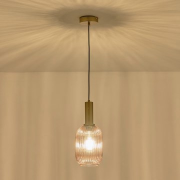 Підвісна люстра TOPAZ 1xE27/15W/230V коричневий діаметр 13 см