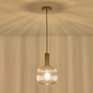 Підвісна люстра TOPAZ 1xE27/15W/230V коричневий діаметр 20 см