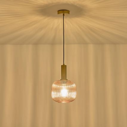 Підвісна люстра TOPAZ 1xE27/15W/230V коричневий діаметр 20 см