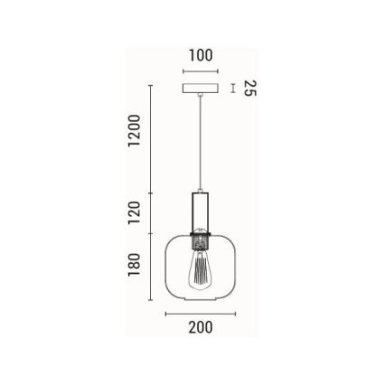 Підвісна люстра TOPAZ 1xE27/15W/230V коричневий діаметр 20 см