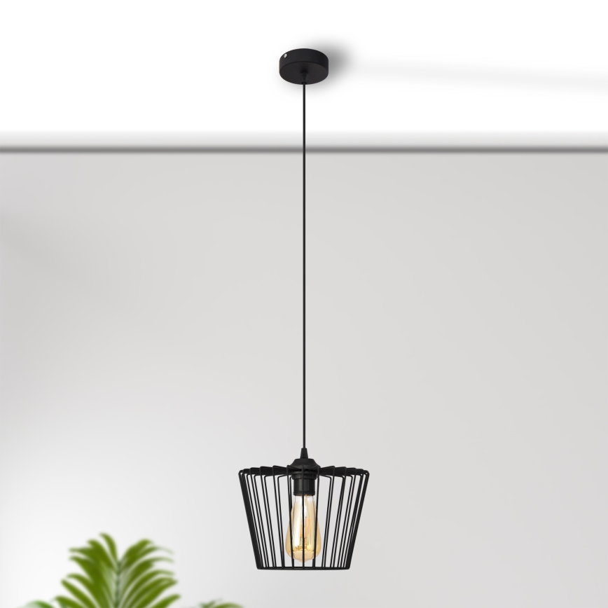Підвісна люстра TORRI 1xE27/15W/230V діаметр 23 см чорний