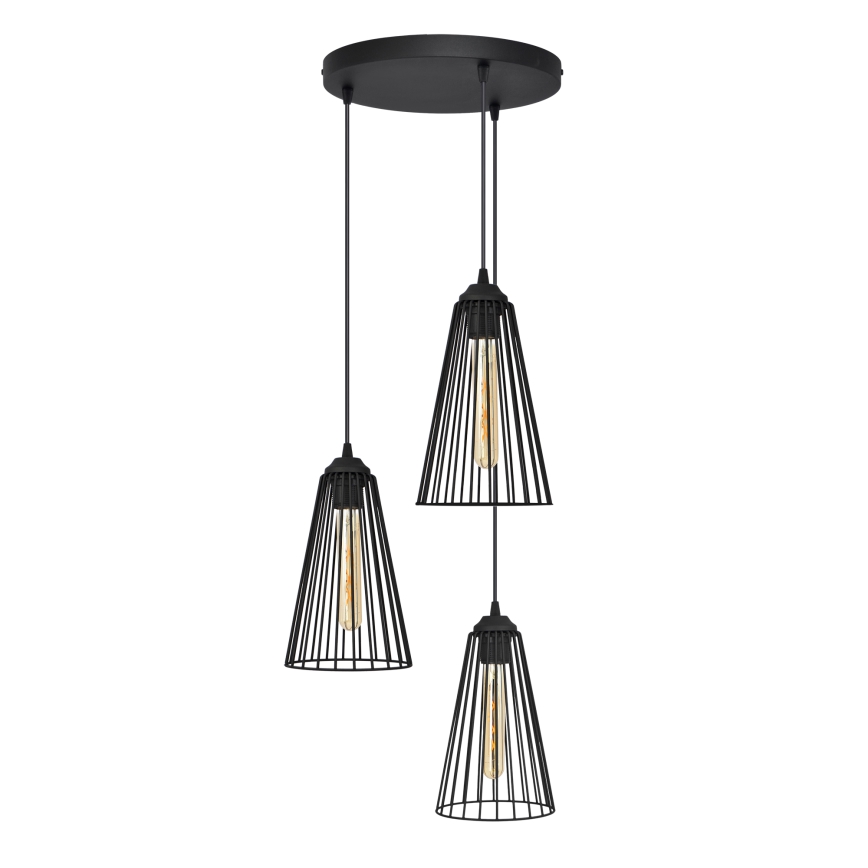 Підвісна люстра TORRI 3xE27/15W/230V чорний