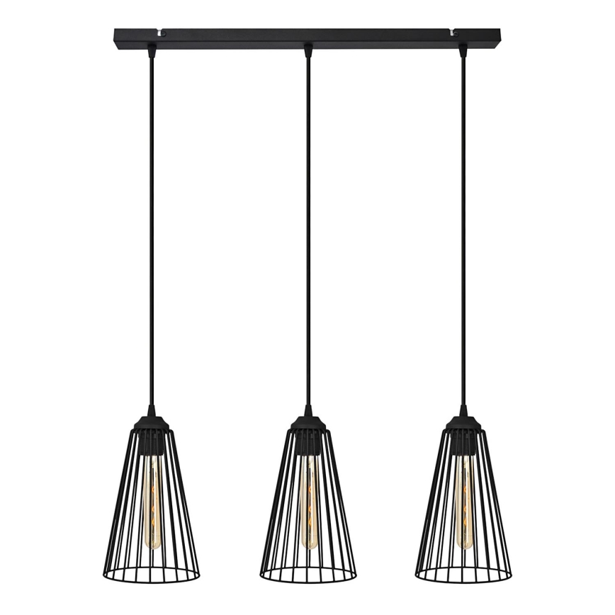 Підвісна люстра TORRI 3xE27/15W/230V чорний