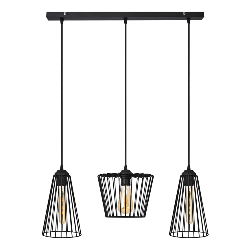 Підвісна люстра TORRI 3xE27/15W/230V чорний