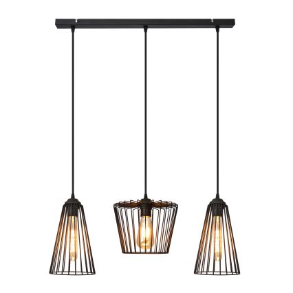 Підвісна люстра TORRI 3xE27/15W/230V чорний