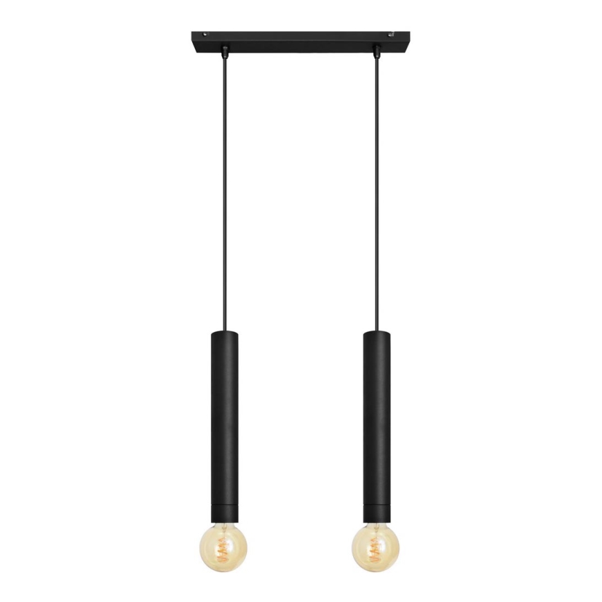 Підвісна люстра TUBA 2xE27/15W/230V чорний
