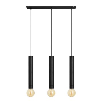Підвісна люстра TUBA 3xE27/15W/230V чорний