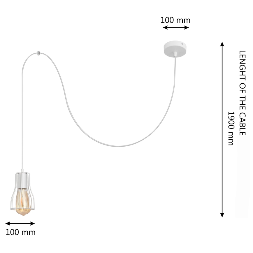 Підвісна люстра TUBE 1xE27/15W/230V білий