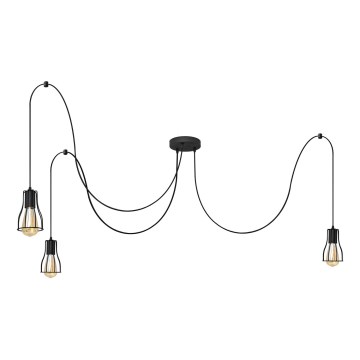 Підвісна люстра TUBE 3xE27/15W/230V павук чорний