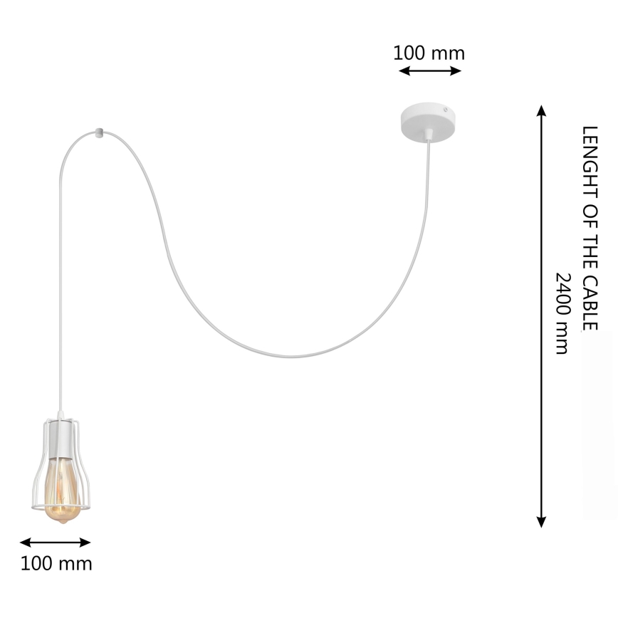 Підвісна люстра TUBE LONG 1xE27/15W/230V білий