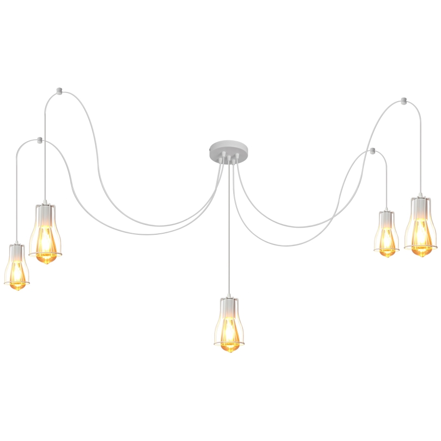 Підвісна люстра TUBE LONG 5xE27/10W/230V білий