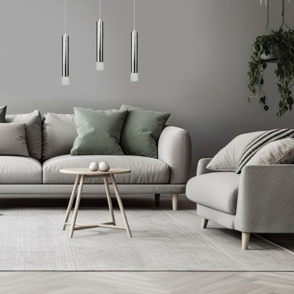 Підвісна люстра TUBI 1xGU10/8W/230V глянцевий хром