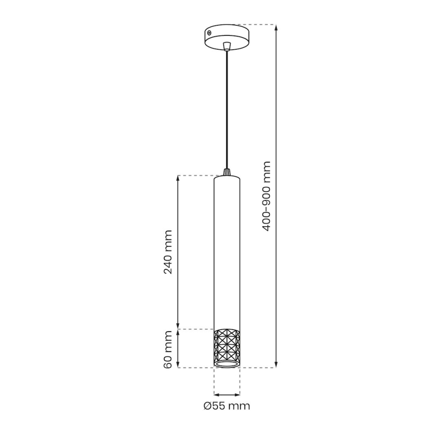 Підвісна люстра TUBI 1xGU10/8W/230V глянцевий хром