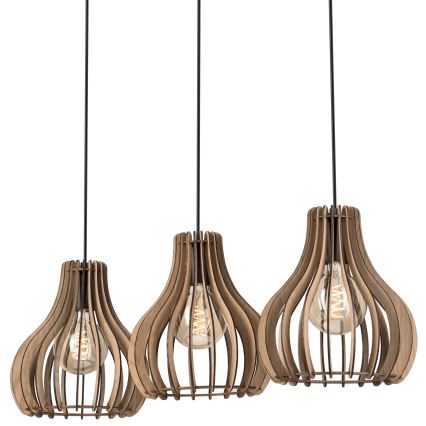 Підвісна люстра TUCCI 3xE27/15W/230V дуб/чорний