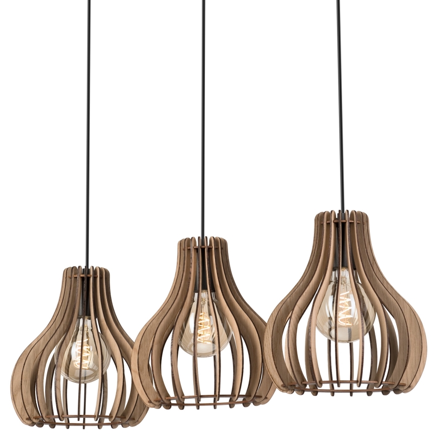 Підвісна люстра TUCCI 3xE27/15W/230V дуб/чорний