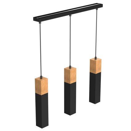 Підвісна люстра TULUM 3xGU10/60W/230V чорний